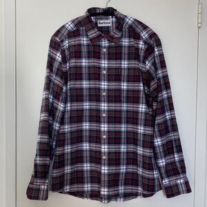 Barbour Men's Classic Red and Green Plaid Shirt